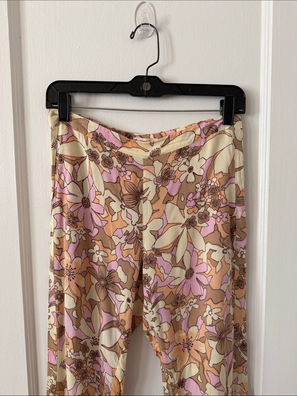 For Love And Lemons Renata Tan Floral Wide-Leg Pants - Picture 3 of 8